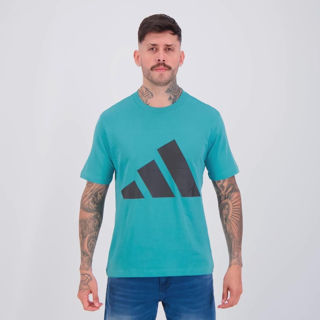 Camiseta adidas Essentials II Logo Verde Masculina - Foto 1