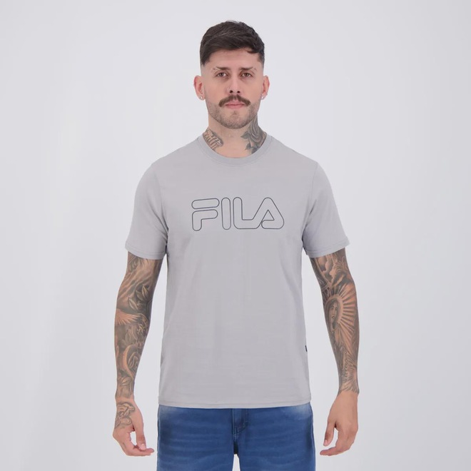 Camiseta Fila Regular Letter Outline Masculina - Foto 1