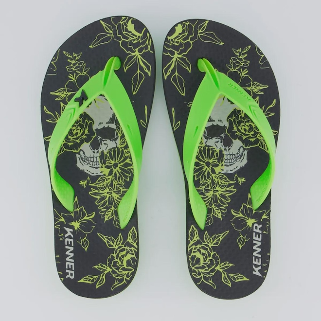 Chinelo Kenner Summer Skull Florido Feminino - Foto 1