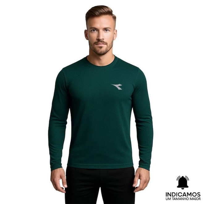 Camisa Diadora Manga Longa Small Logo EXC Masculina - Foto 1