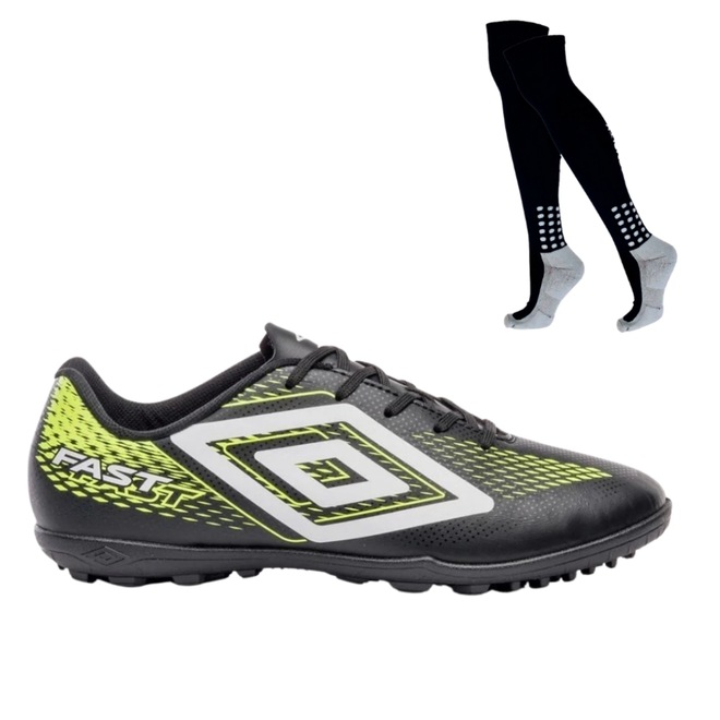 Kit Chuteira Society Adulto Umbro Fast Ii + Meião - Foto 1