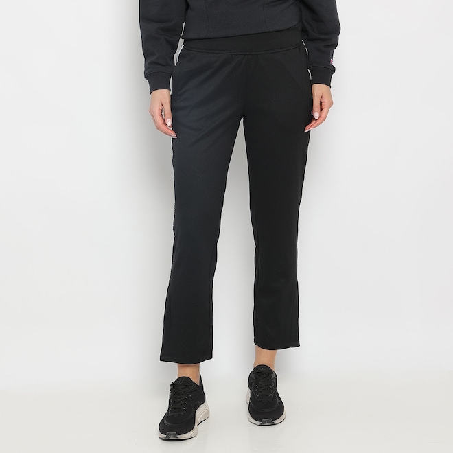 Calça Fleece Feminina Champion Game Day Eco Track Pant- Logo Tape - Foto 1