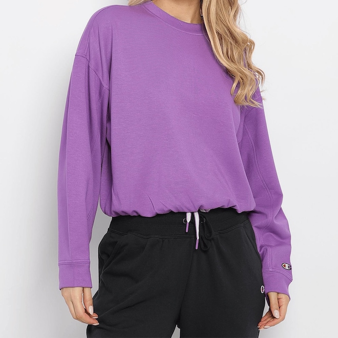 Blusão de Moletom com Capuz Champion Campus French Terry Crew - Feminino - Foto 1