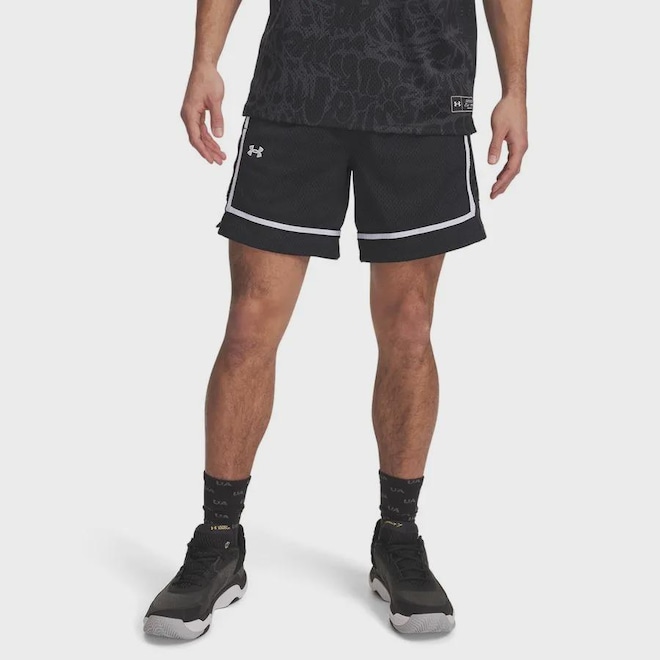 Shorts de Basquete Under Armour Zone Pro 7 Mesh Masculino - Foto 1
