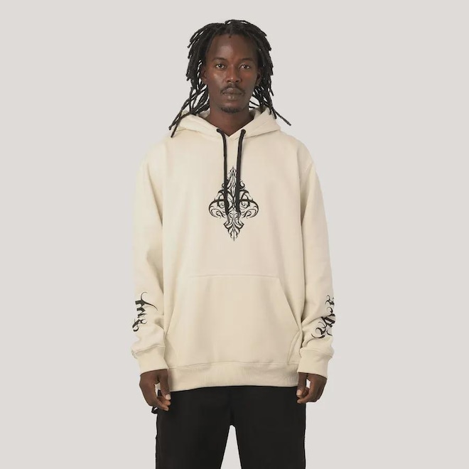 Blusão de Moletom Canguru Fechado Espada MCD Caligraffiti - Masculino - Foto 1