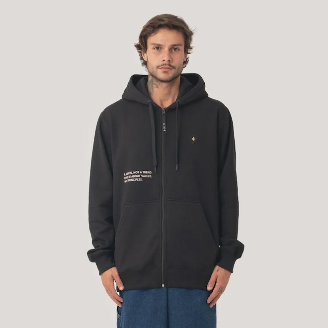 Blusão de Moletom Canguru Aberto MCD Logomania - Masculino - Foto 1