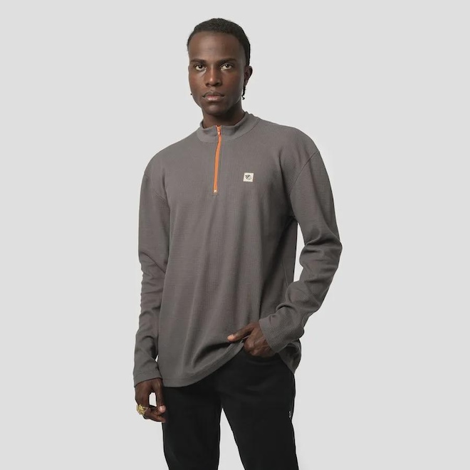 Blusão Lost Long Lost Ziper Gola Alta - Masculino - Foto 1