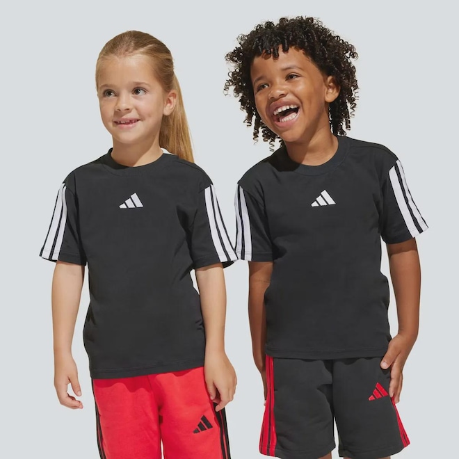 Camiseta adidas 3 Stripes Infantil - Foto 1