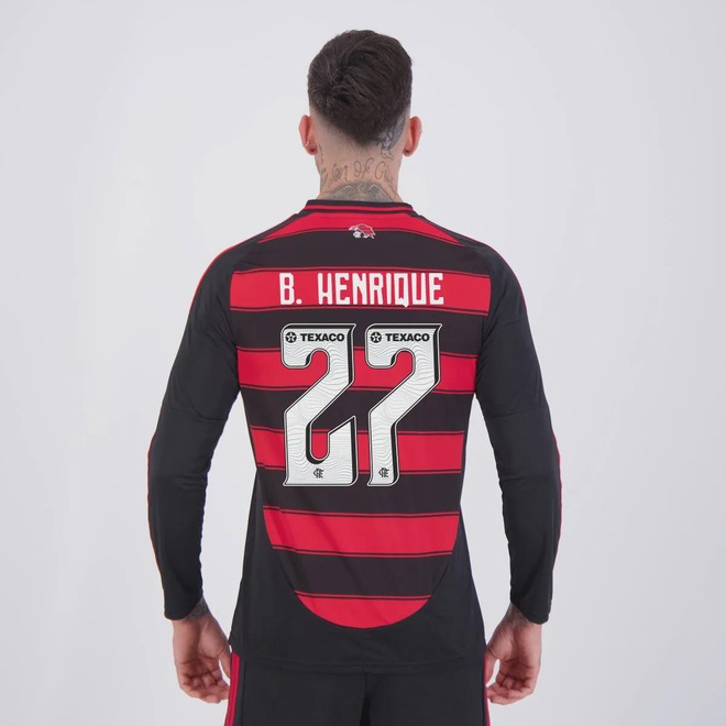 Camisa do Flamengo I 2025 ML 27 B. Henrique adidas Masculinas - Foto 1