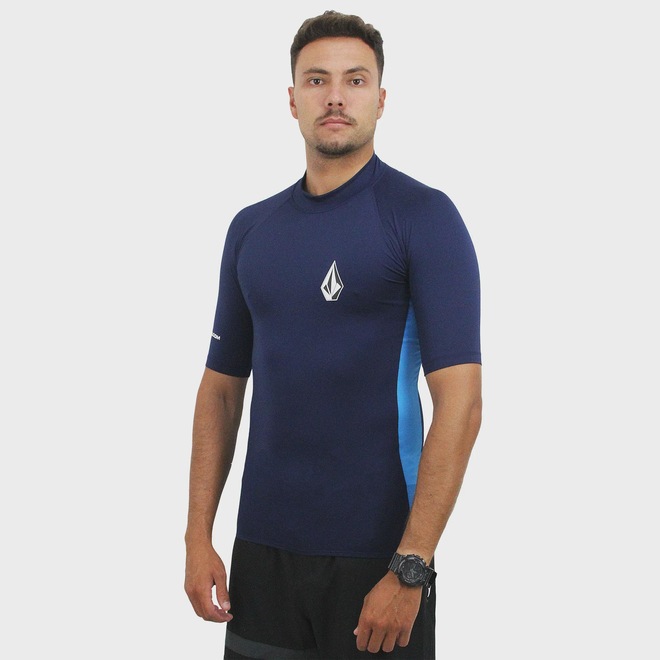 Camiseta Volcom Lido Solid Navy Masculina - Foto 1