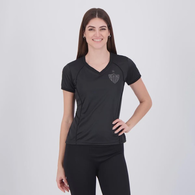 Camisa Atlético Mineiro All Black Feminina - Foto 1