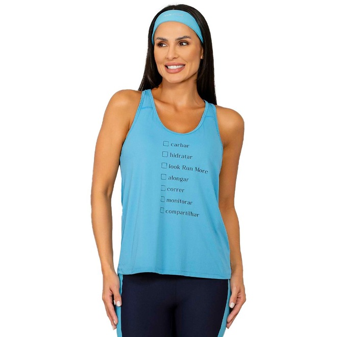 Camiseta Regata Run More Checklist Digital Power Pace Feminina - Foto 1