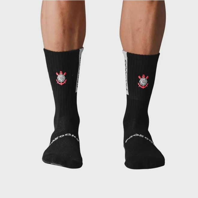Meia Cano Alto de Futebol Corinthians Pro Socks Ultragrip - Masculino - Foto 1