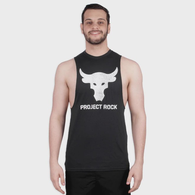 Camiseta Regata Under Armour Project Rock Brahma Bull Tank Masculina - Foto 1