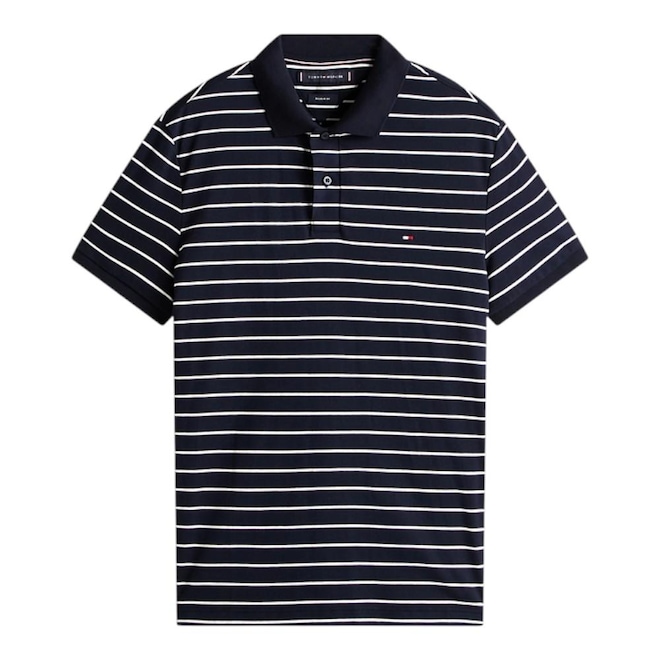 Camisa Polo Tommy Hilfiger Liquid Cotton Reg Masculina - Foto 1