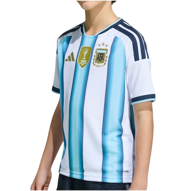 Camisa adidas Titular da Seleção Argentina 26/27 Messi Infantil - Foto 1