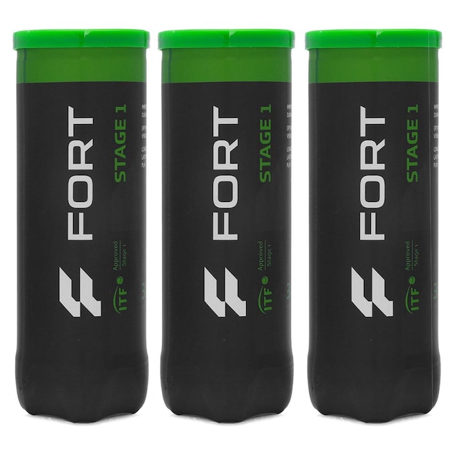 Bola de Tênis Fort Stage 1 Pack com 3 Tubos - Foto 1