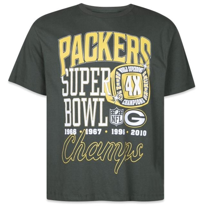 Camiseta Oversize New Era Green Bay Packers NFL SB Champs Masculina - Foto 1