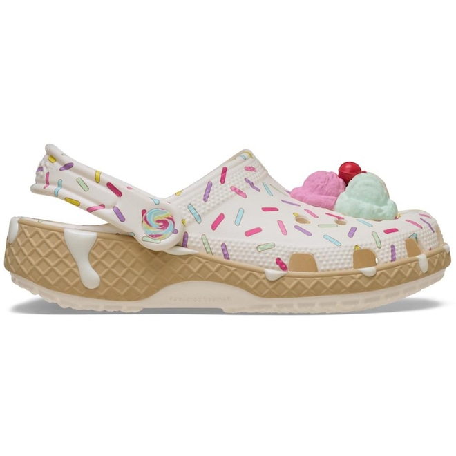 Sandália Crocs Classic Ice Cream Sundae Clog K - Infantil - Foto 1