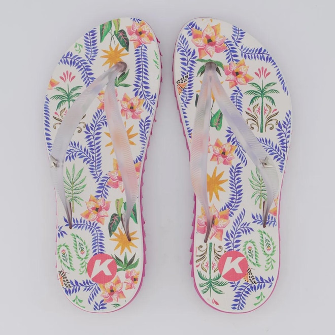 Chinelo Kenner Ibiza Floral Estrela Feminino - Foto 1