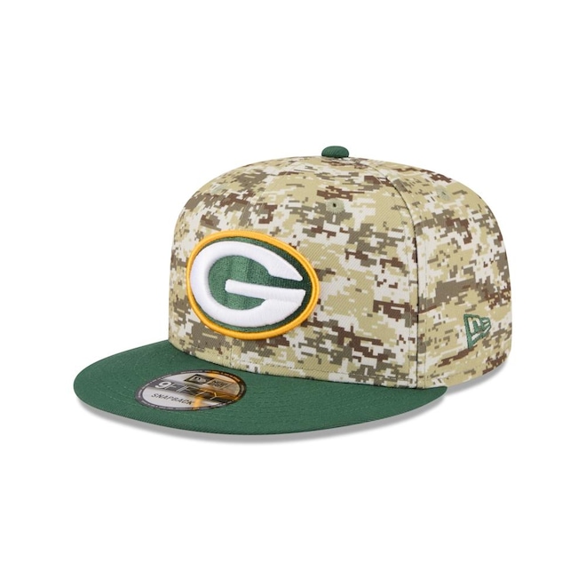 Boné New Era 9Fifty Green Bay Packers NFL Salute Service 2025 Masculino - Foto 1