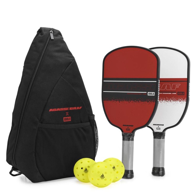 Kit Pickleball Joola Agassi/Graf Champion Set com 2 Raquetes + 3 Bolas - Foto 1