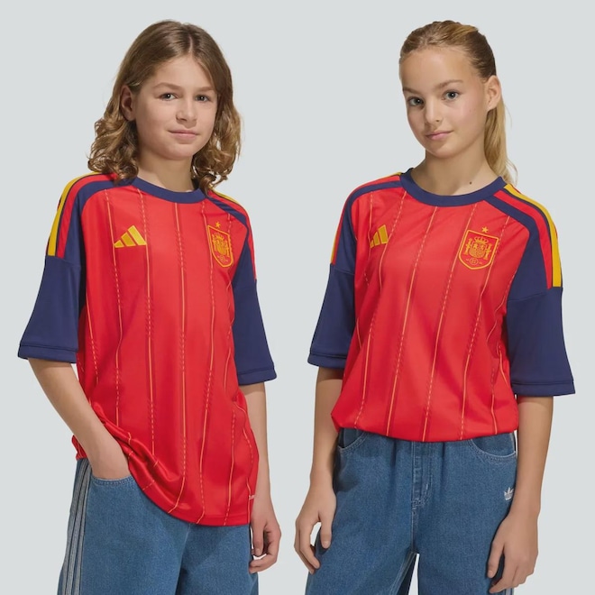 Camisa Espanha I 26/27 adidas Infantil - Foto 1