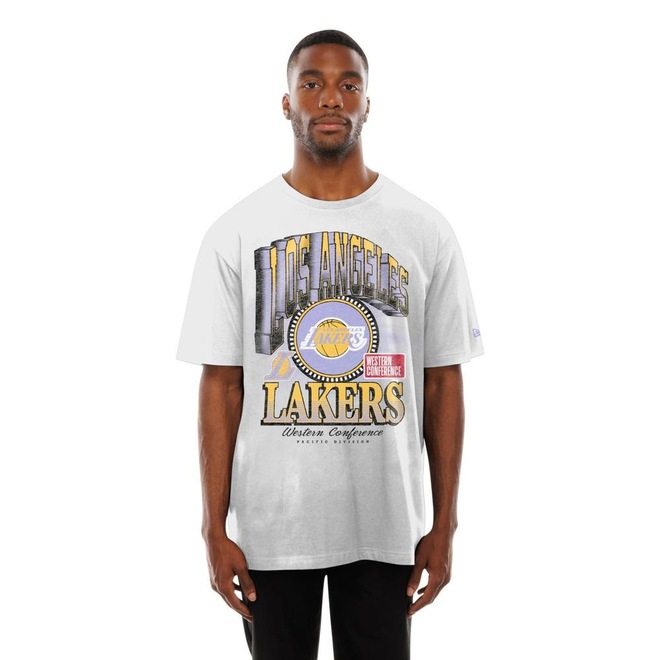 Camiseta New Era Oversize Los Angeles Lakers NBA Masculina - Foto 1