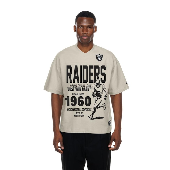 Camiseta New Era Oversize Las Vegas Raiders NFL Masculina - Foto 1