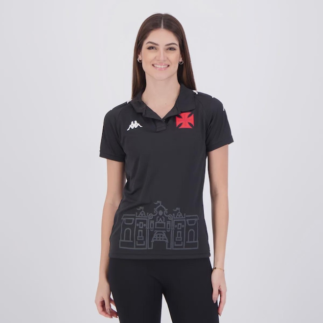Camiseta Polo Do Vasco Kappa São Januário Feminina - Foto 1