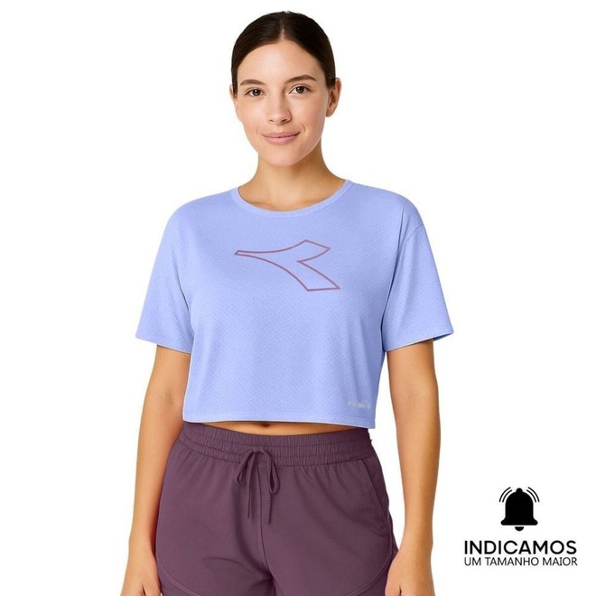Camiseta Cropped Diadora Uno New Running Feminina - Foto 1
