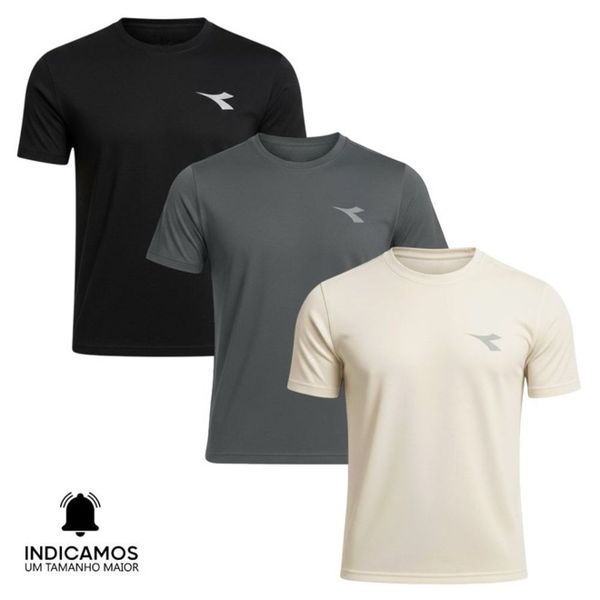Kit 3 Camisetas Diadora Small Logo Masculina - Foto 1