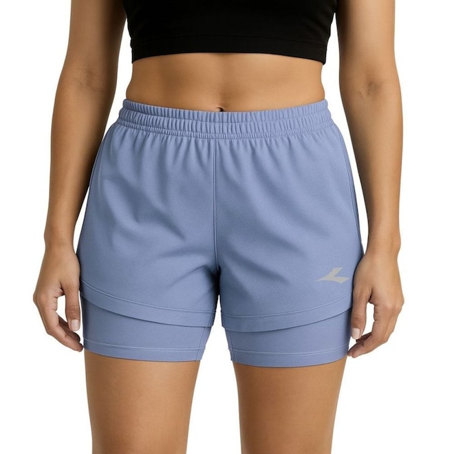 Short Duplo Diadora Small Logo Feminino - Foto 1