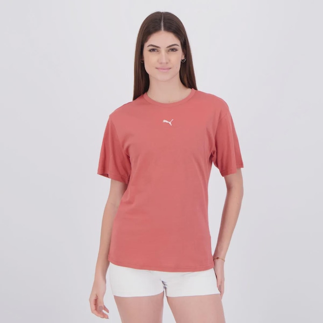 Camiseta PUMA ESS Relaxed Feminina Vermelha - Foto 1