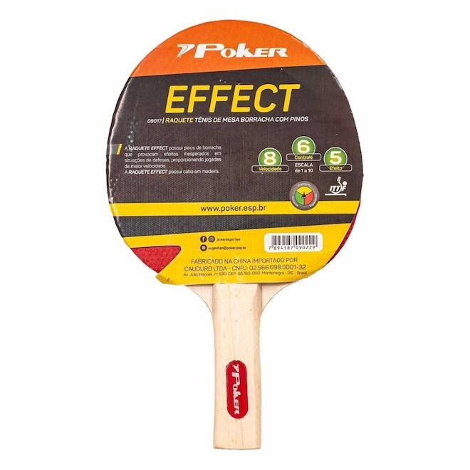 Raquete Poker Tênis de Mesa Ping Pong Effect - Foto 1