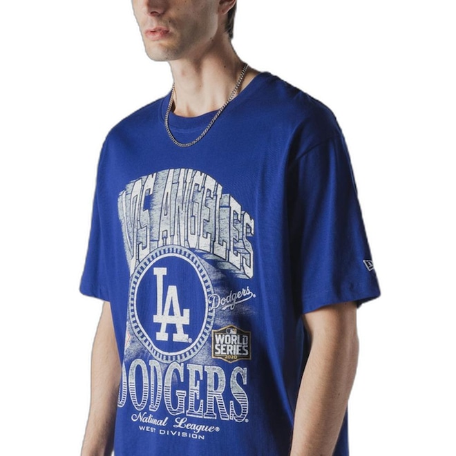Camiseta New Era Oversize Los Angeles Dodgers MLB Masculina - Foto 1