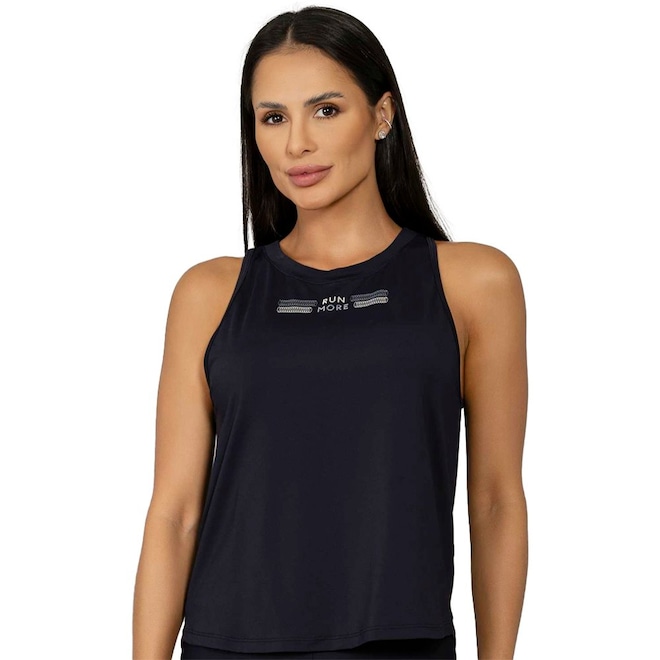 Camiseta Regata Run More com Fenda Delicate Lines Feminina - Foto 1