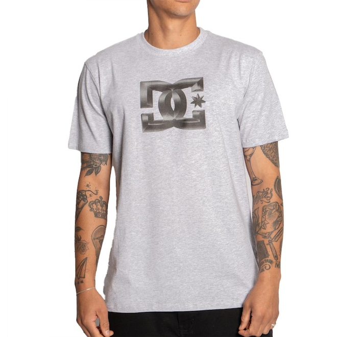 Camiseta DC Shoes DC Star Chrome Silver Masculina - Foto 1