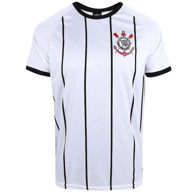 Camisa do Corinthians Timão Nº9 Listrada Branca SPR Masculina - Foto 1