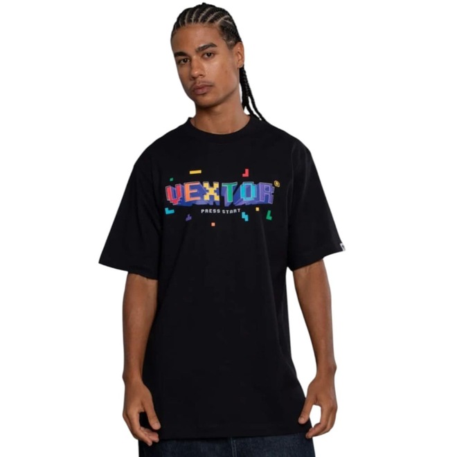 Camiseta Oversize Vextor Tetris Manga Curta Masculina - Foto 1