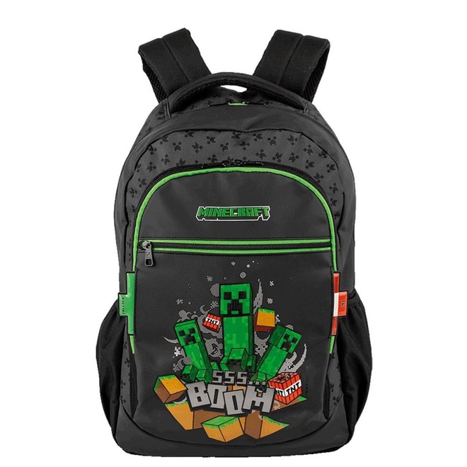 Mochila Sestini Grande 2 Compartimento Minecraft Icons Infantil - Foto 1