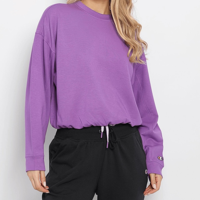 Blusão de Moletom Champion Soft Touch Sweats Drawstring Pullover Feminino - Foto 1