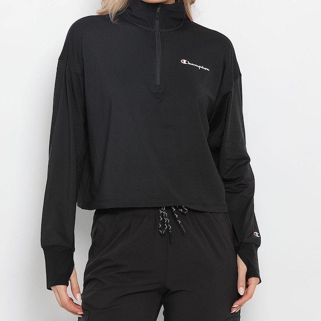 Blusão de Moletom Ziper 1/4 Champion Soft Touch Feminino - Foto 1