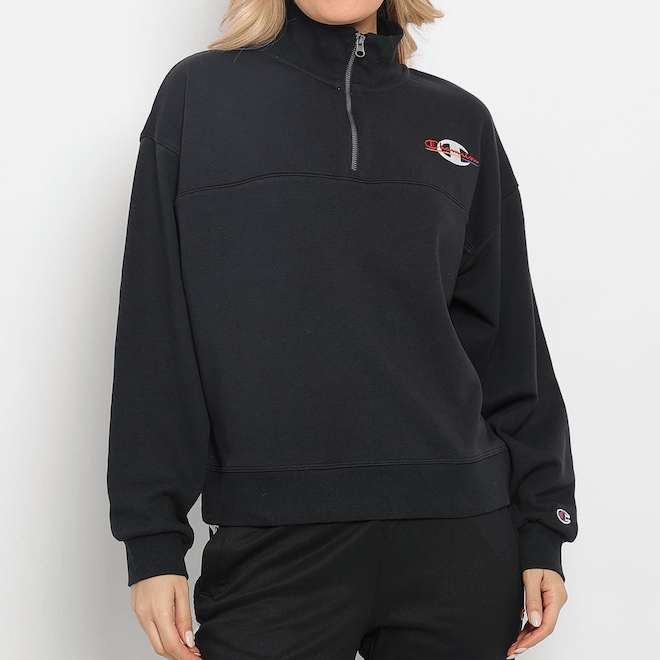 Blusão de Moletom Ziper 1/4 Champion Campus French Terry Feminino - Foto 1