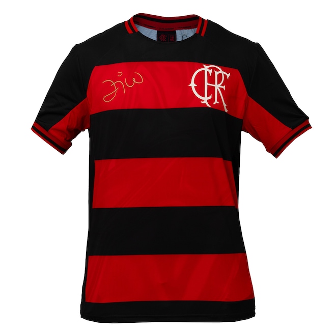 Camisa Do Flamengo Retrô Zico Bench Braziline - Masculino - Foto 1
