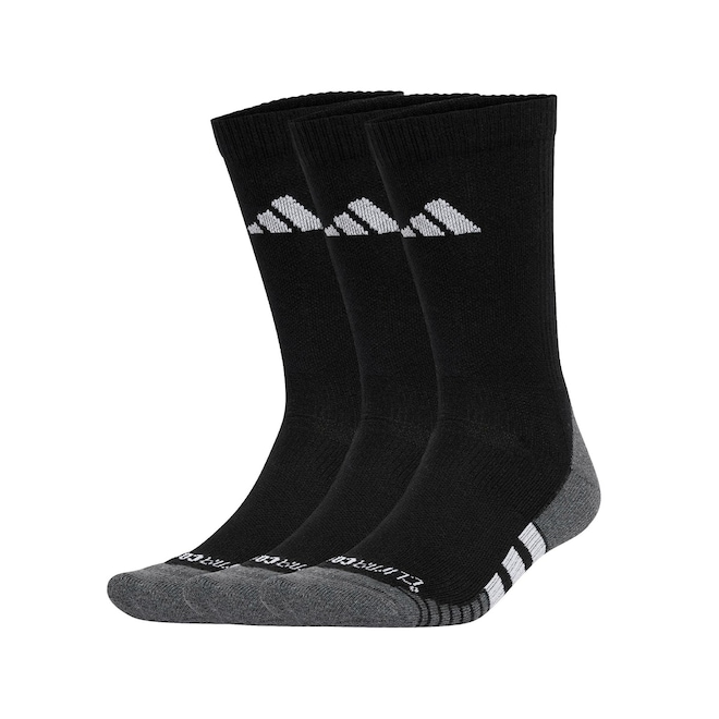 Meia Cano Médio Climacool Cushioned Crew adidas - 3 Pares - Unissex - Foto 1