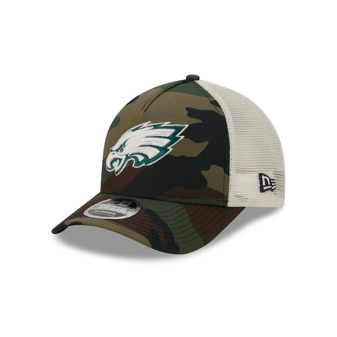 Boné New Era 9Forty M-Crown A-Frame Philadelphia Eagles NFL Salute Service 2025 Militar Masculino - Foto 1