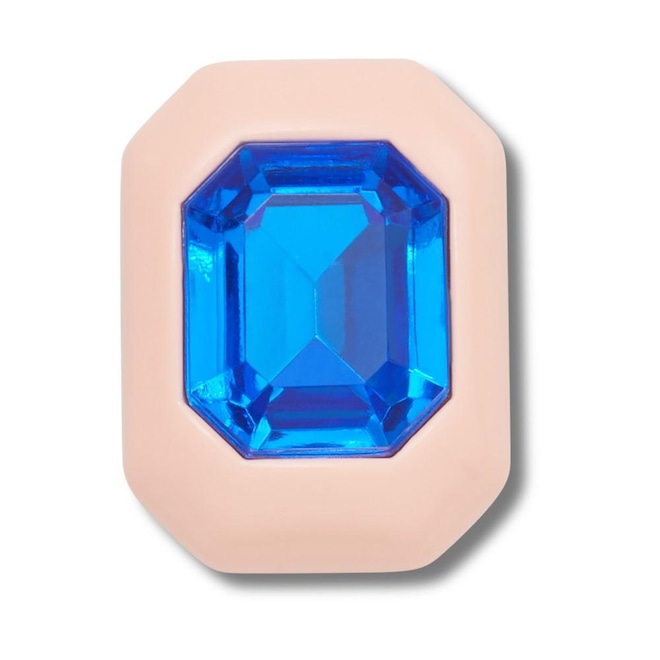 Jibbitz Retângulo Rosa com Pedra - Foto 1