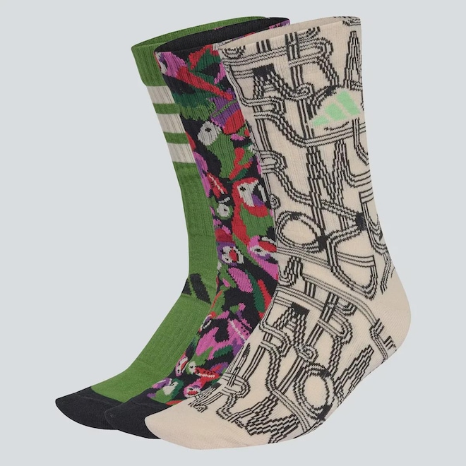 Kit Meia adidas Farm 3 Pares Feminino - Foto 1