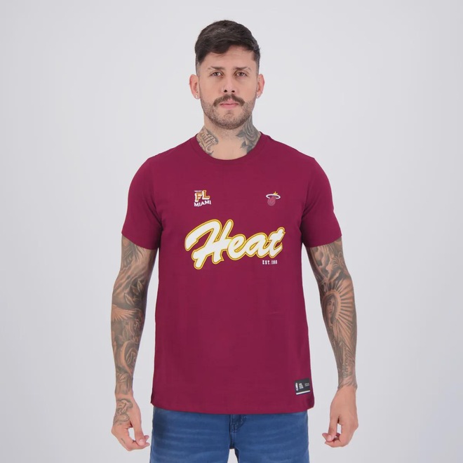 Camiseta NBA Miami Heat Cursive Masculina - Foto 1